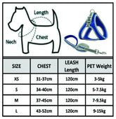 KUTKUT Adjustable Reflective Breathable Soft Pet Chest Vest Harness and Leash with Air Mesh No Pull for Strap for Small Dogs and Cats - kutkutstyle